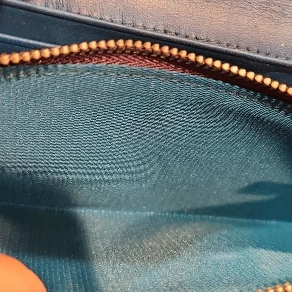 Coach Embossed Textured Trifold Leather Wallet - Picture 8 of 15